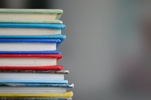 Stacked study books